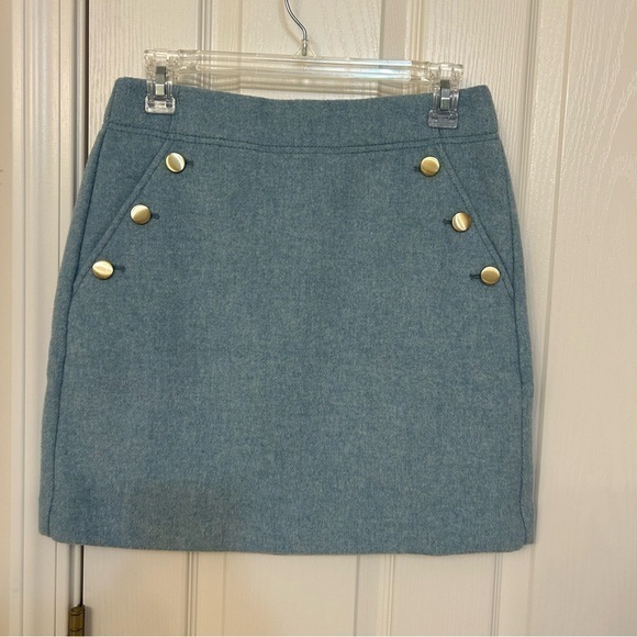 Loft Wool Blend Skirt in Teal Blue Size 2P - Picture 1 of 7